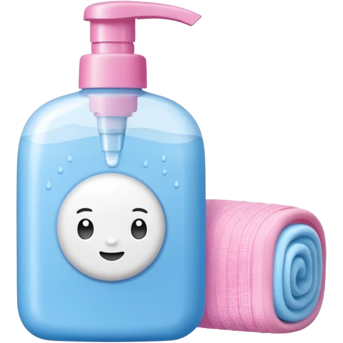 Soap, washcloth and kids shampoo emoji