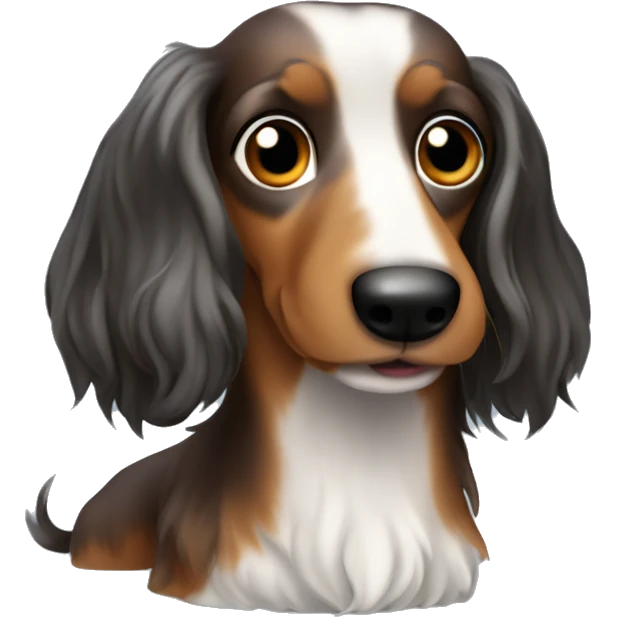 sausage dog long hair dapple emoji