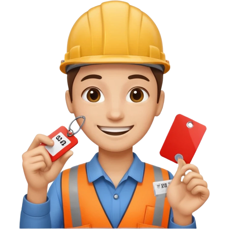 pricetag with an  worker emoji