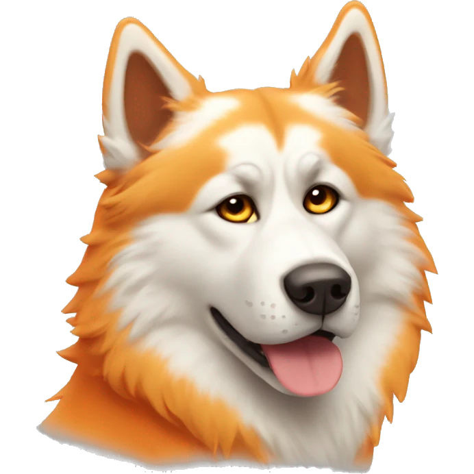 Lazy Orange fluffy husky  emoji