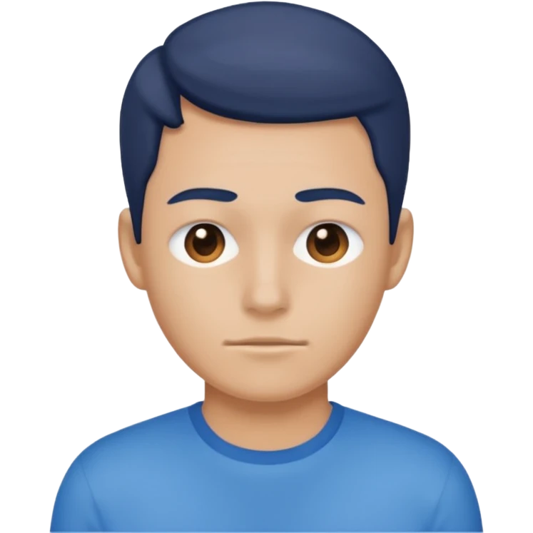 آدمک با پیراهن آبی و چهره پنهان emoji