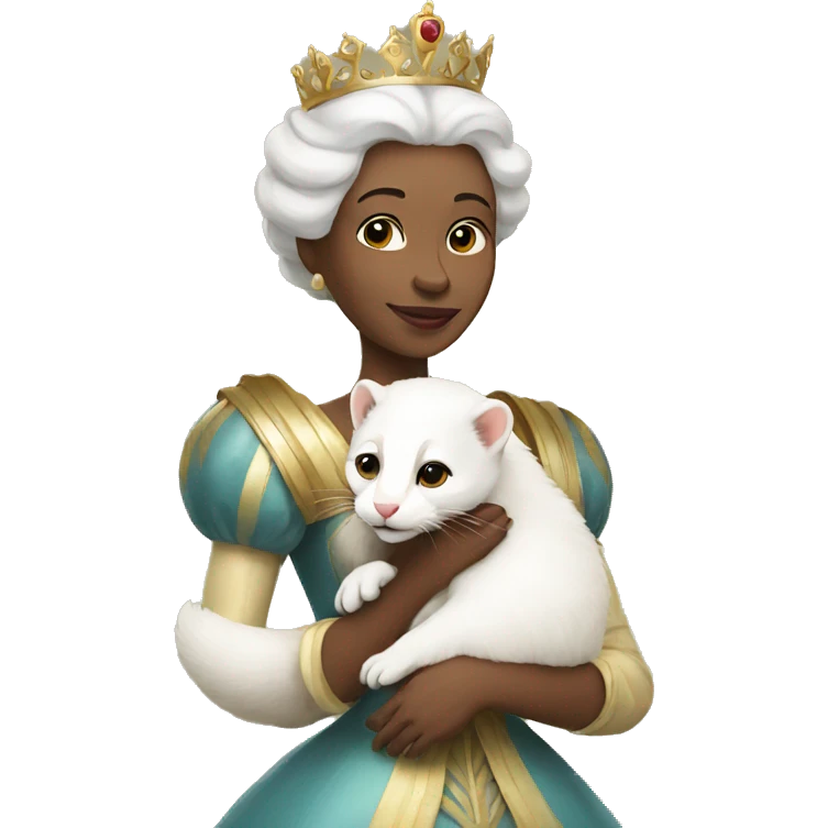 Queen holding a pet white ferret emoji