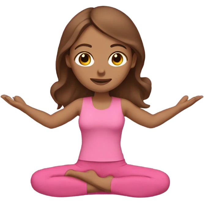 Women with brown hair yoga pink clothes  emoji