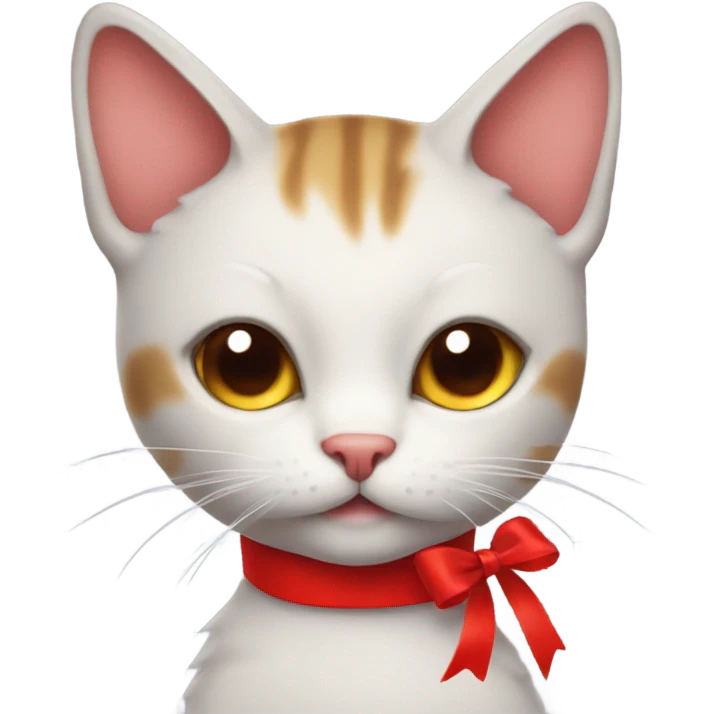 Cat with red ribbon emoji