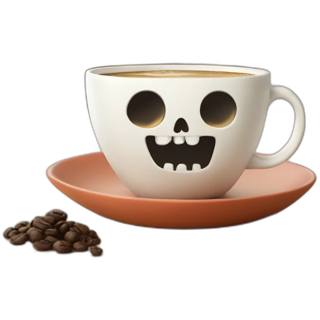 cute skull coffee emoji