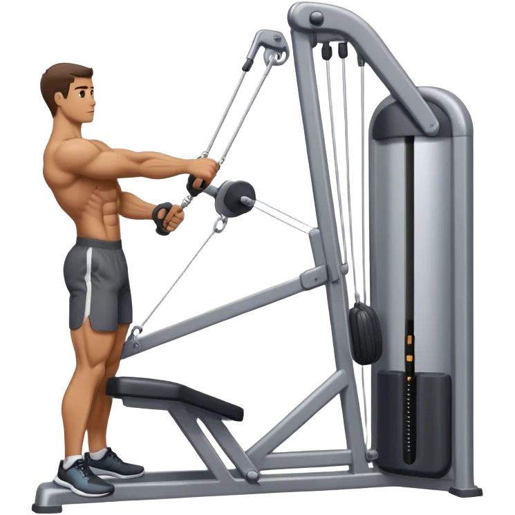 side-view man cable-machine tricep-pushdown emoji