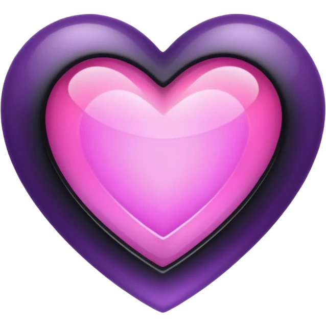 A purple and pink gem heart with black center emoji