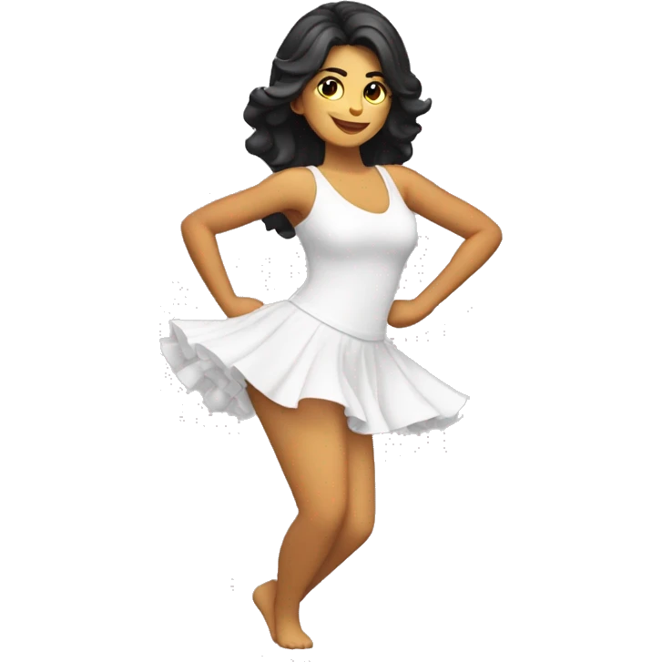 Chica morena bailando baile moderno emoji