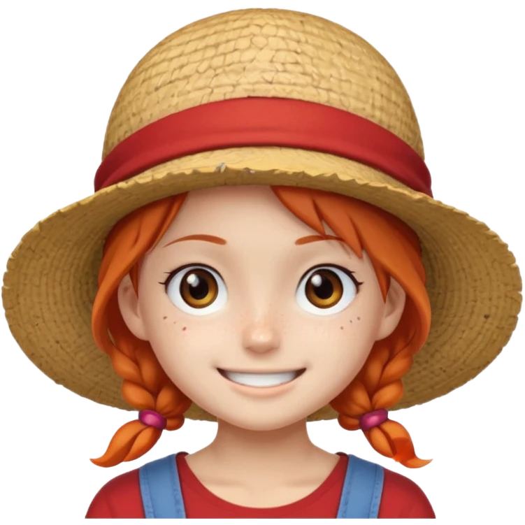 a girl with Luffy hat emoji