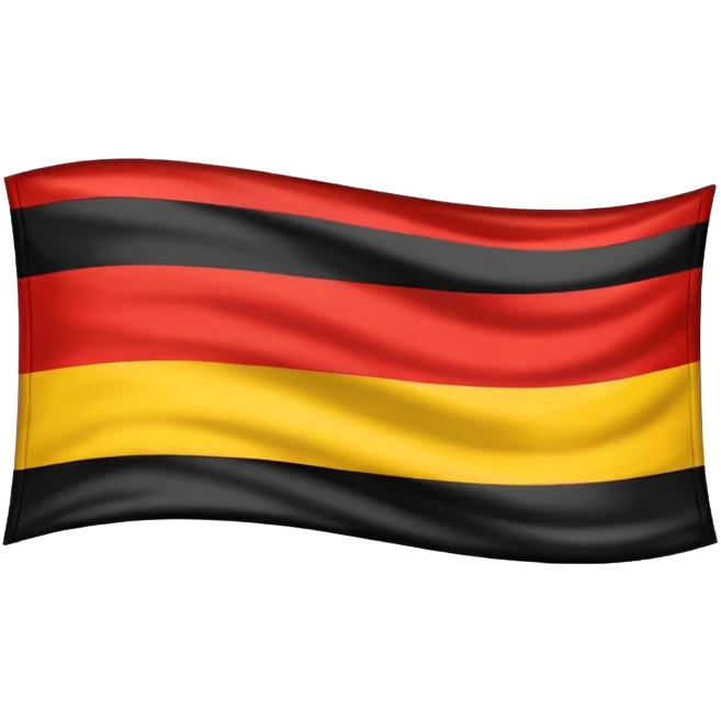 Crear una bandera con franja del mismo, tamaño, color roja, amarilla y negra del mismo tamaño inspirada en la de Alemania emoji