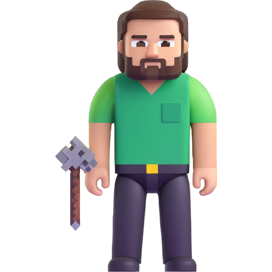 Jack Black as a Minecraft character emoji