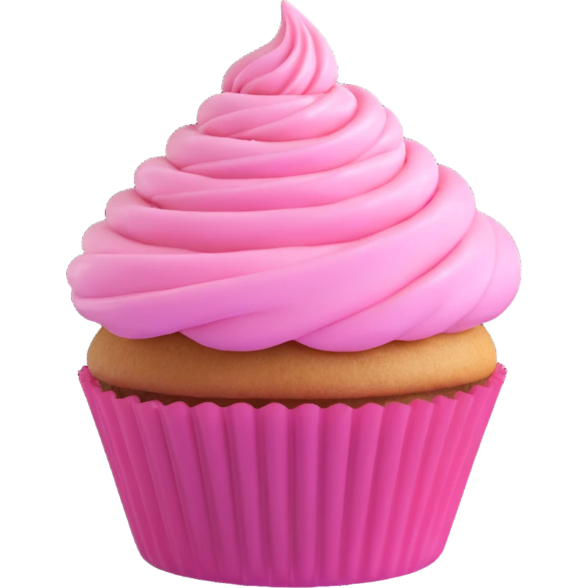 cupcake with pink icing emoji