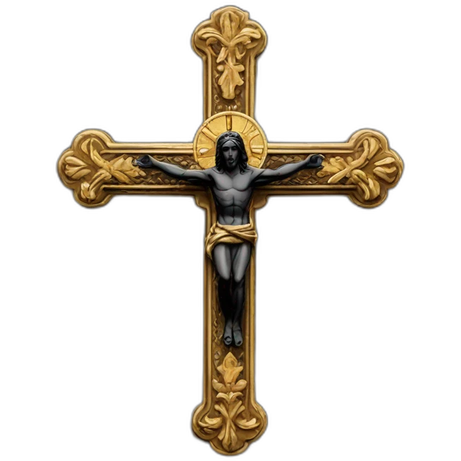croix de jesus sur fond noir emoji
