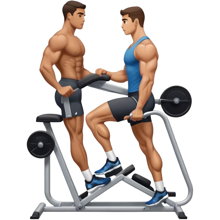 side-view of guy using calf-raise machine emoji