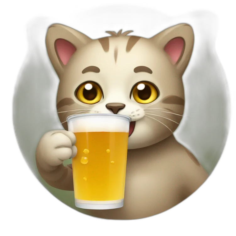 Cat drinking bear emoji