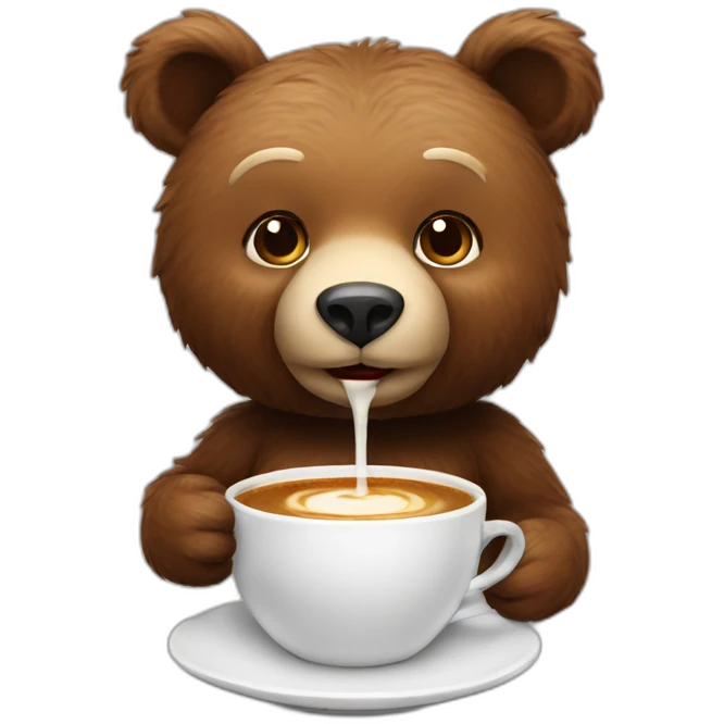 sexy bear having coffee emoji