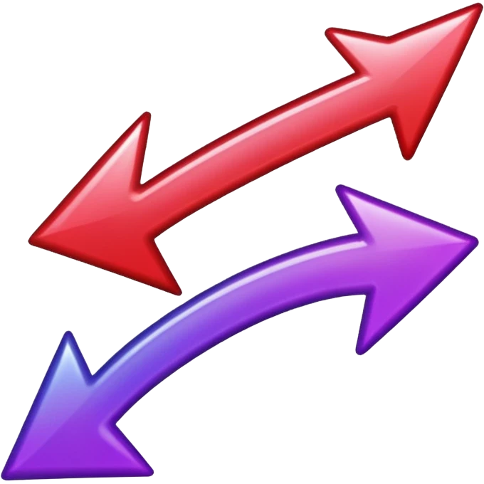 color gradient between red and purple glitter arrow right emoji