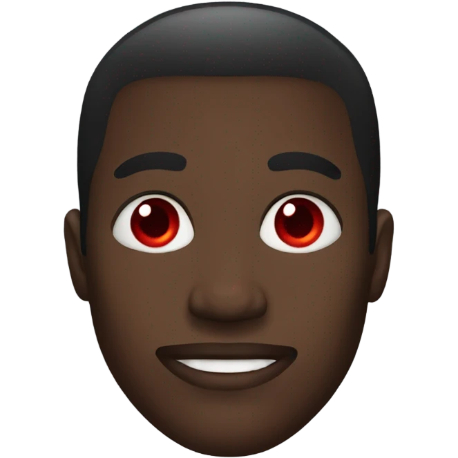 Black man with red eyes emoji