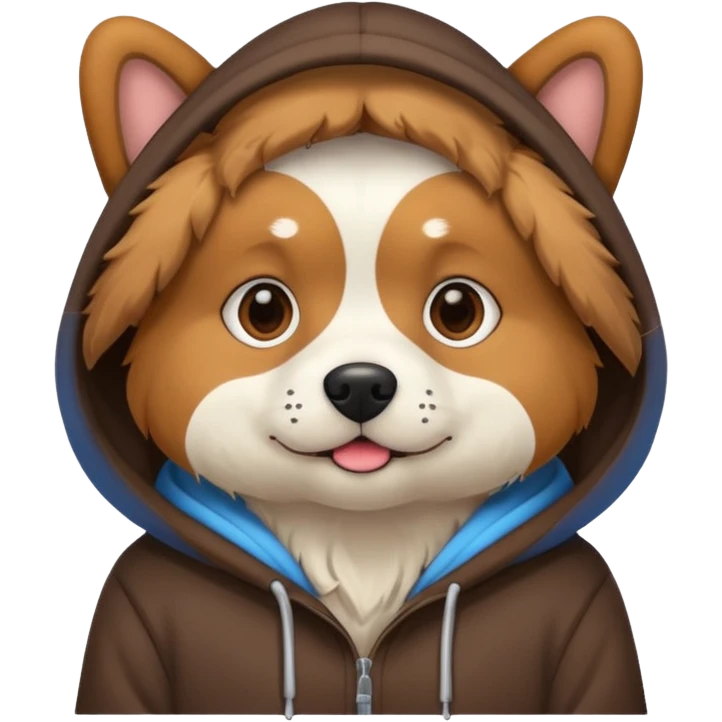 Dog wearing a hoodie emoji