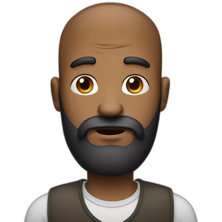doubtful expression black bearded man emoji