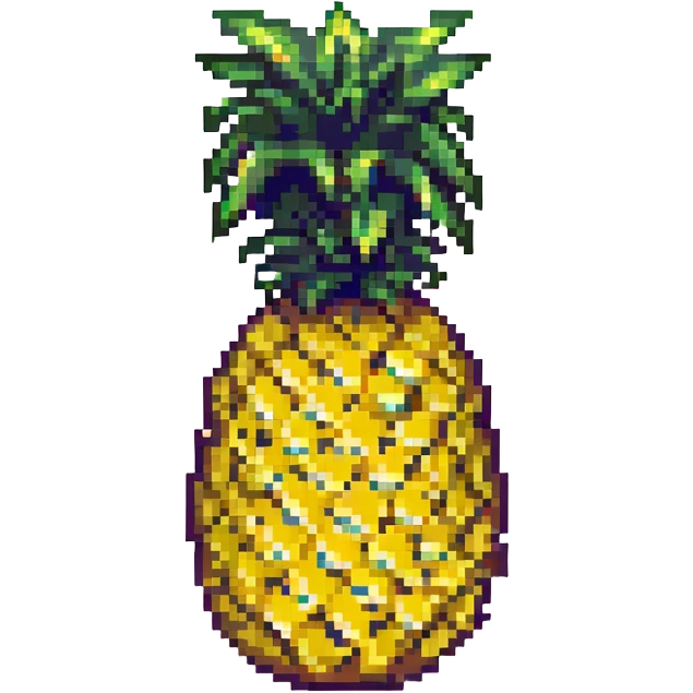 a pineapple with a sigma face, pixel art style emoji