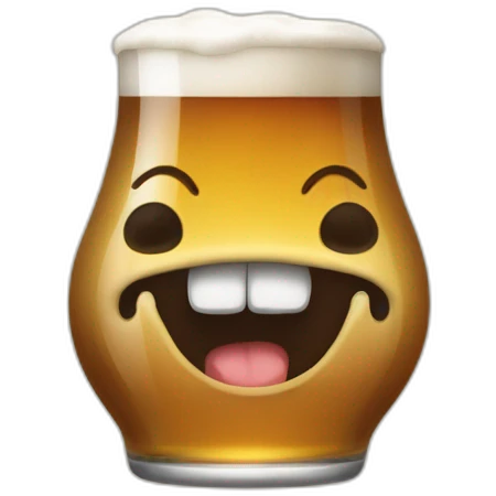 Un caca qui boit une bière emoji