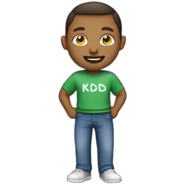 Teacher with tshirt saying kids emoji
