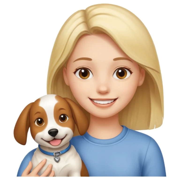 girl and her pet dog emoji