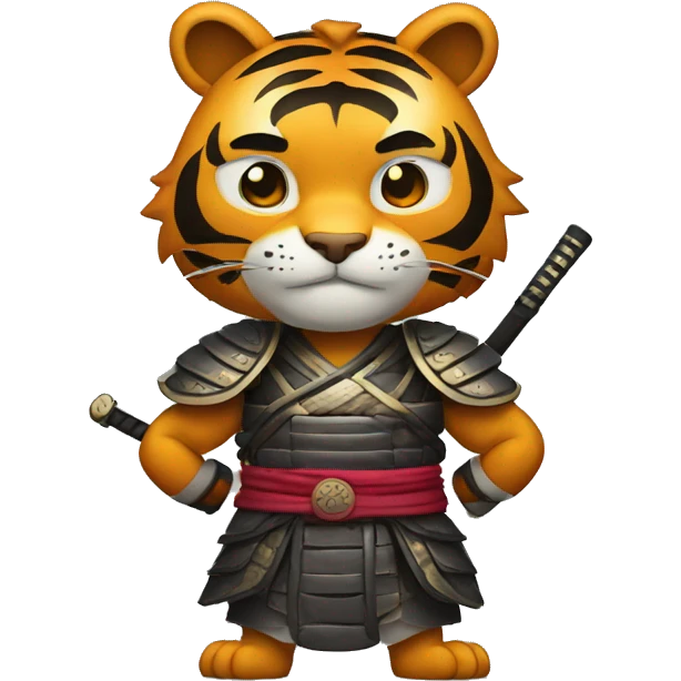 Tiger samurai with his arms crossed emoji