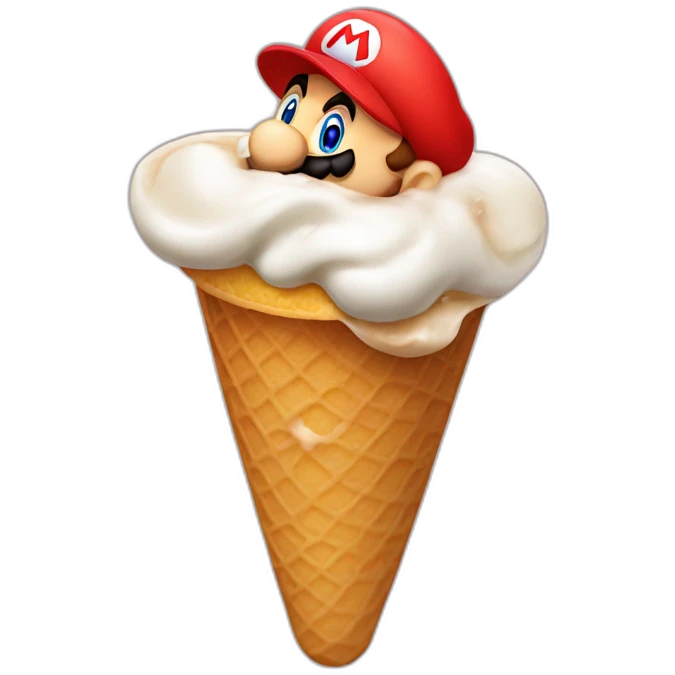 Mario bross licking a ice cream emoji