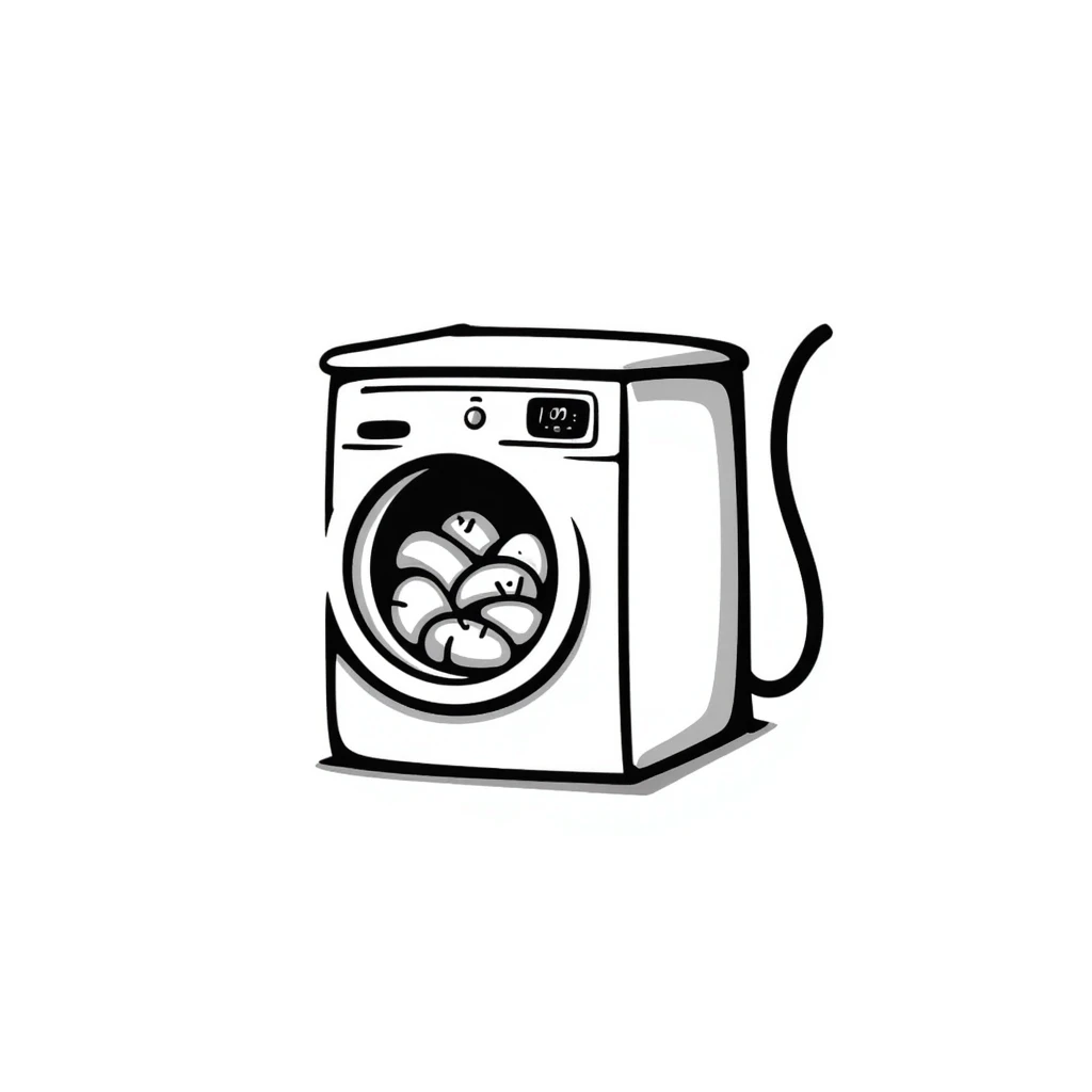 front-loading washing machine with clothes inside emoji