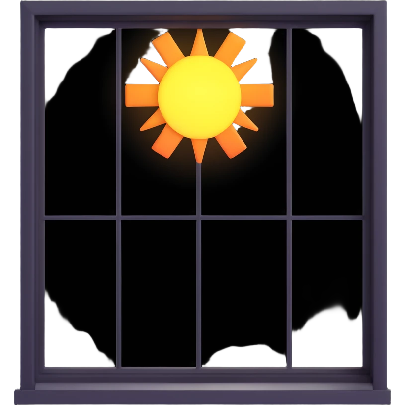a large window with bright sunlight shining in emoji