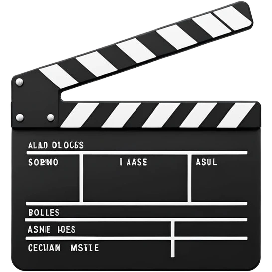 super minimalist clapperboard, clean lines, basic geometric shapes only, monochromatic design emoji