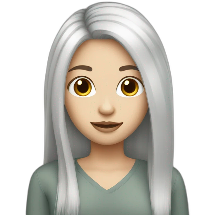 Streight hair girl with white skin emoji