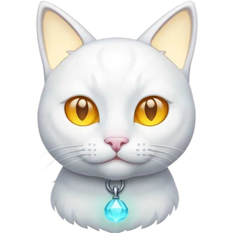 white cat luminous emoji