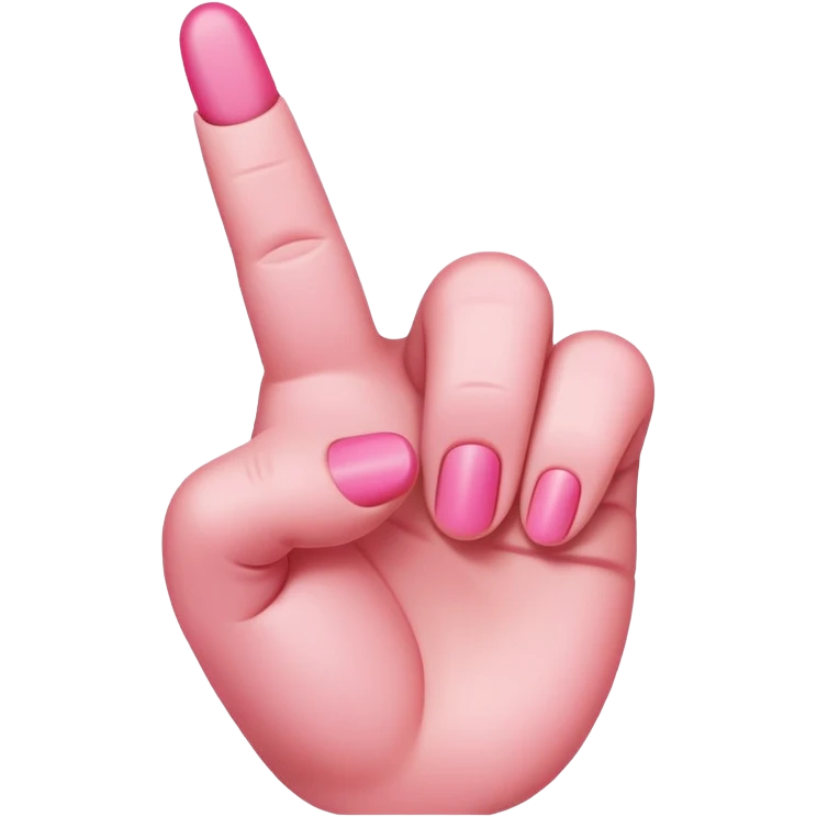 Pink middle finger emoji