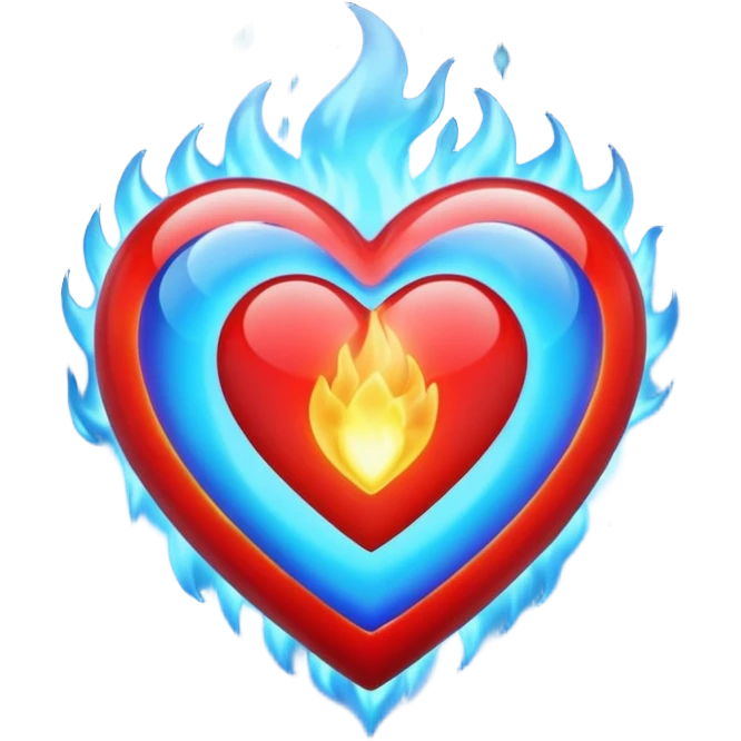 red heart with blue fire emoji