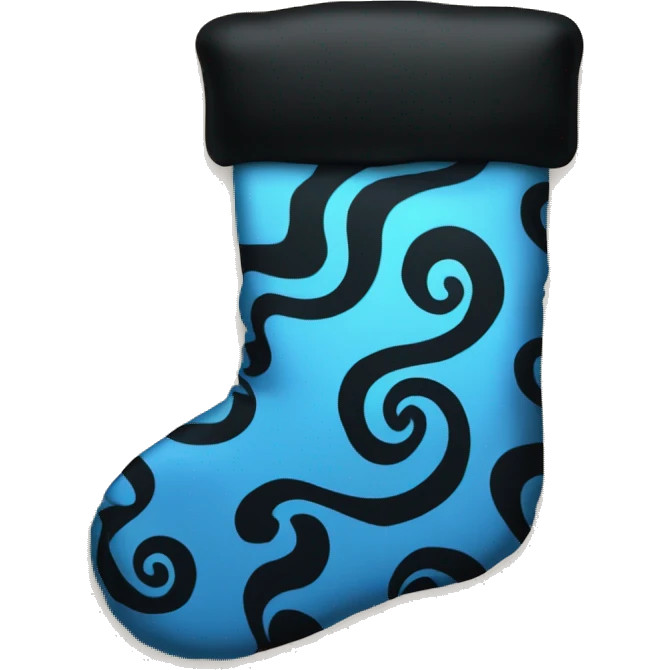 A black and blue swirl stocking with the name Kaylee on it  emoji