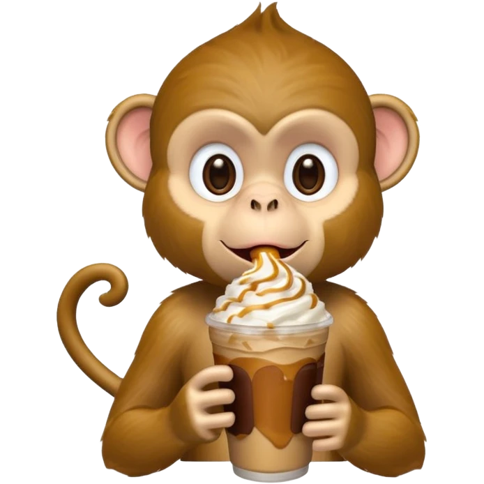Monkey drinking a caramel frappe  emoji