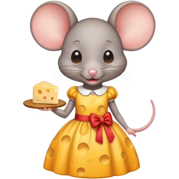 Mouse girl with cheese emoji