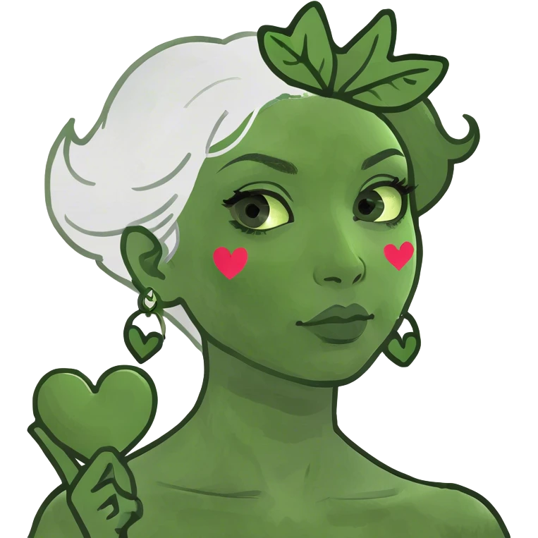 Girl with heart emoji