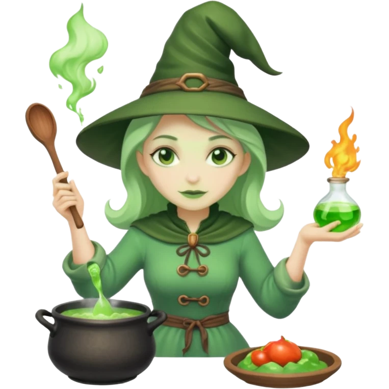 green witch cooking potion emoji