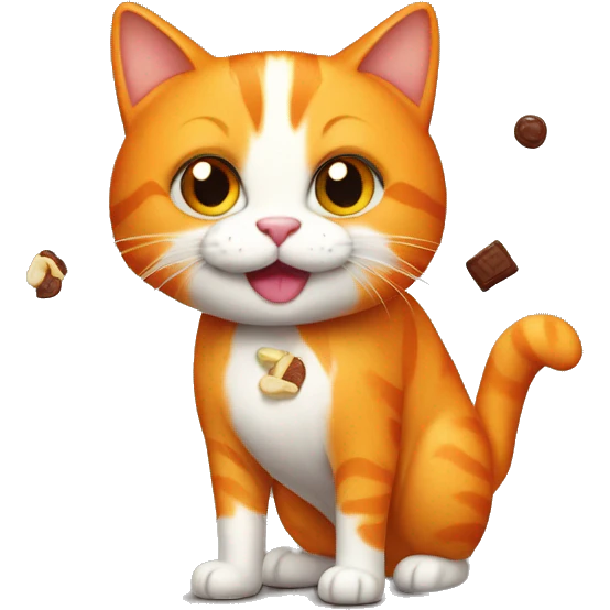 Orange cat with treat emoji