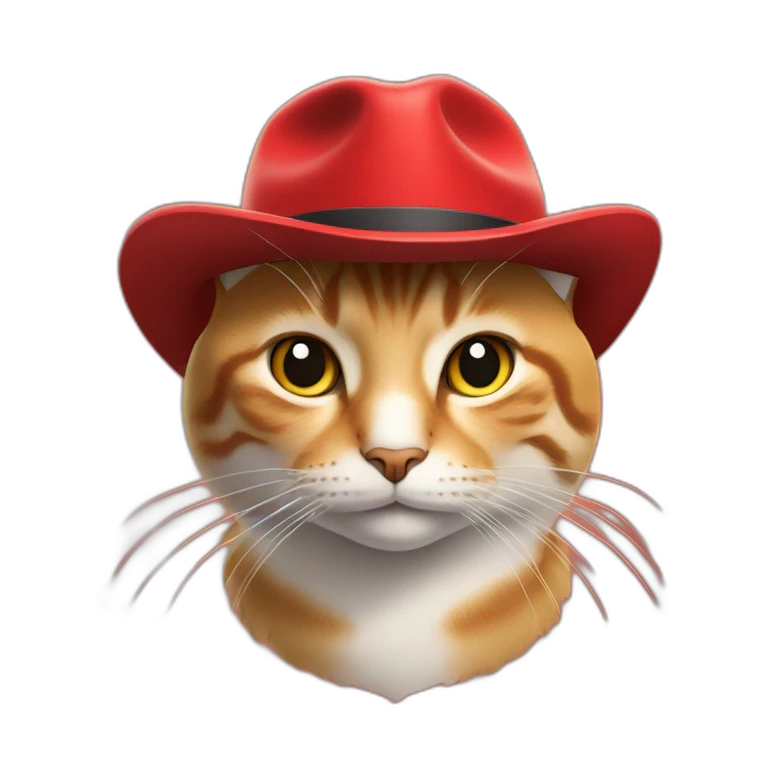 Un chat avec un chapeau rouge sur la tête  emoji