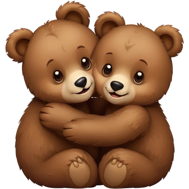Two cute bears in love hugging  emoji