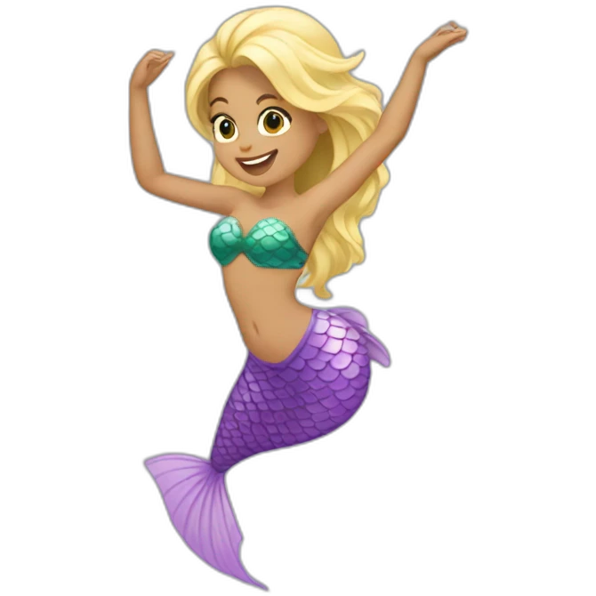 blonde girl mermaid dancing emoji
