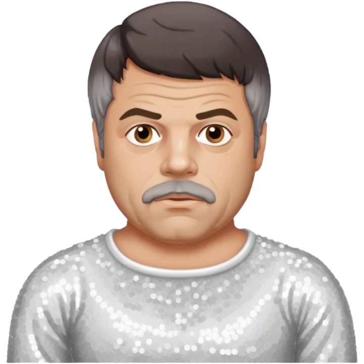 Oliver Reed with white sequin outfit emoji