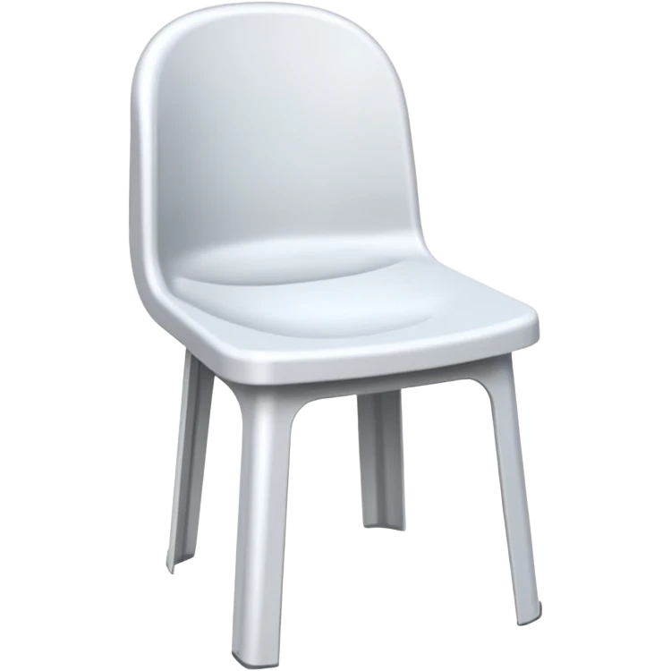 Silla de plastico color blanca todo de blanco con soportes de plastico a los lados emoji