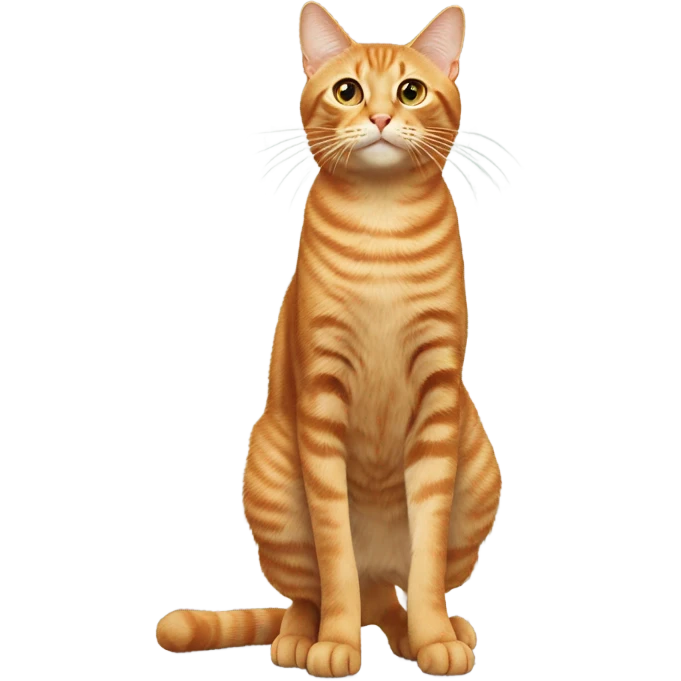 Tabby orange cat stands up emoji