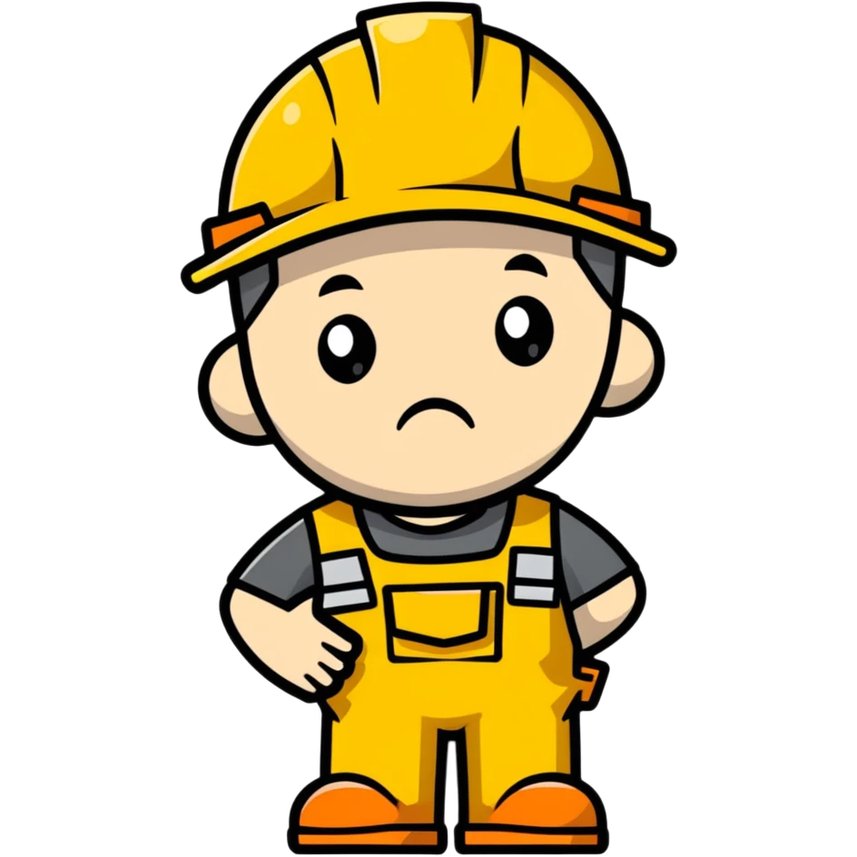 sad construction worker emoji